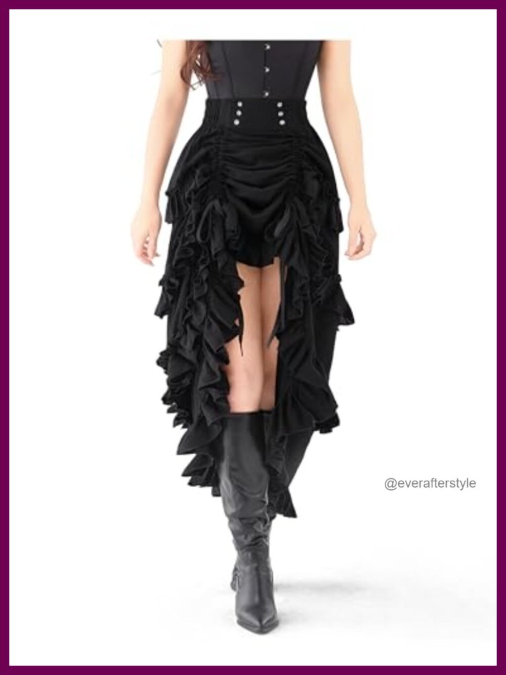 Steampunk Mullet Skirt Women Tutu Halloween Cosplay Costume